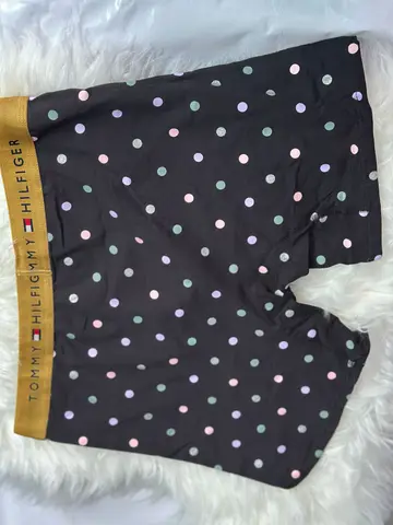 Tommy Hilfiger Men's Polka Dot Boxer Briefs – Black with Gold Elastic Band