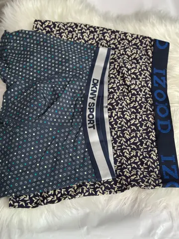 DKNY SPORT Men's Geometric Grid Boxer Briefs – Dark Teal / Blue