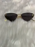 Fendi Rimless Cat-Eye Sunglasses with Gold "F" Detail & Dark Tint Lenses