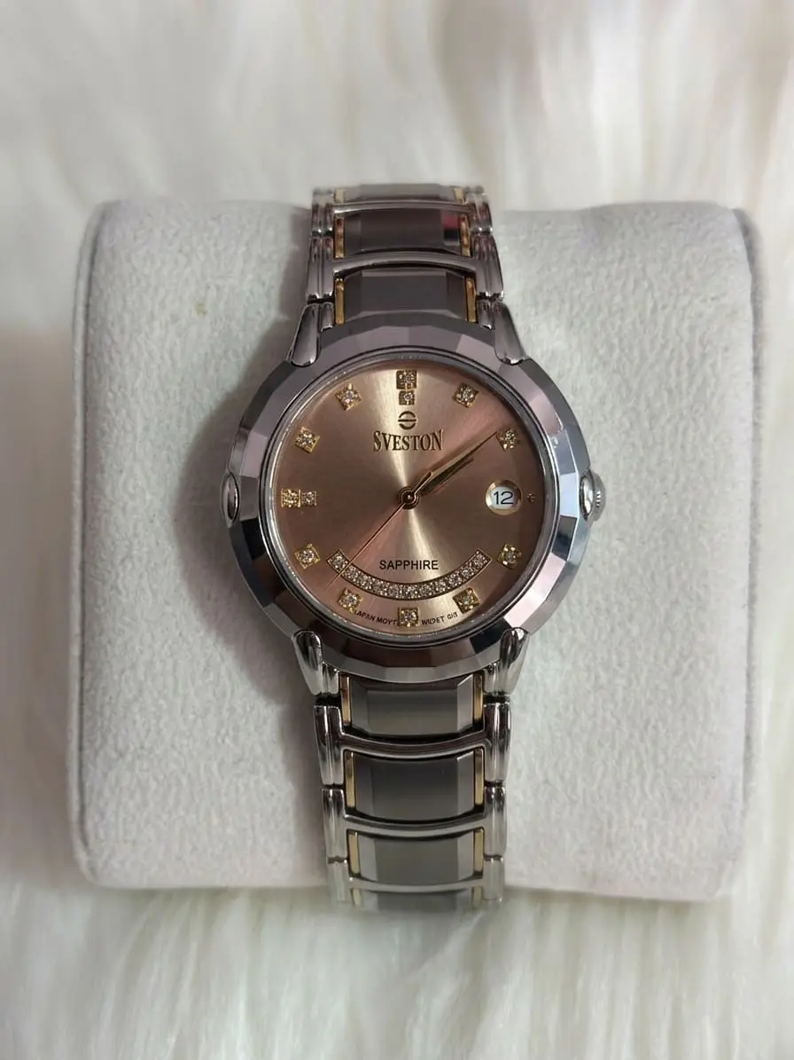 SVESTON Women's Two-Tone Sapphire Crystal Accent Watch