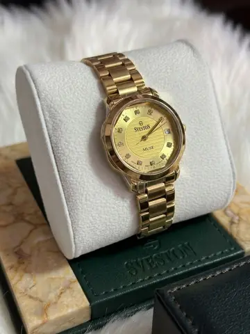 SVESTON Muse Women's Gold-Tone Crystal Dial Stainless Steel Watch